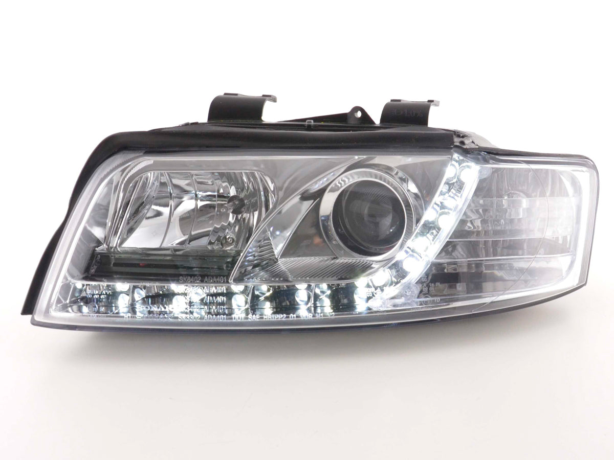 Scheinwerfer Set Daylight LED Tagfahrlicht Audi A4 Typ 8E 01-04 chrom Scheinwerfer Set Daylight LED Tagfahrlicht Audi A4 Typ 8E 01-04 chrom